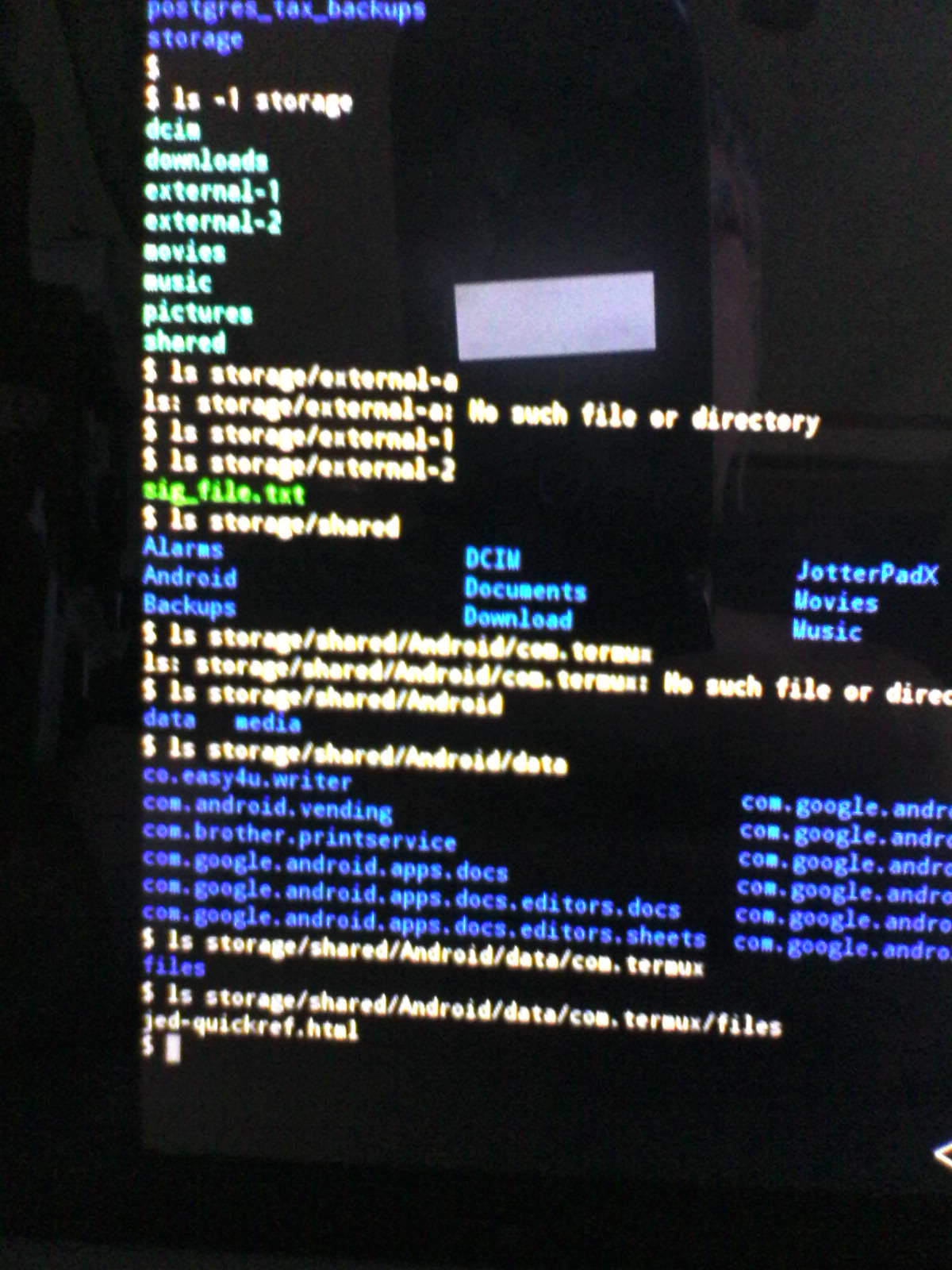 termux ls after copies image