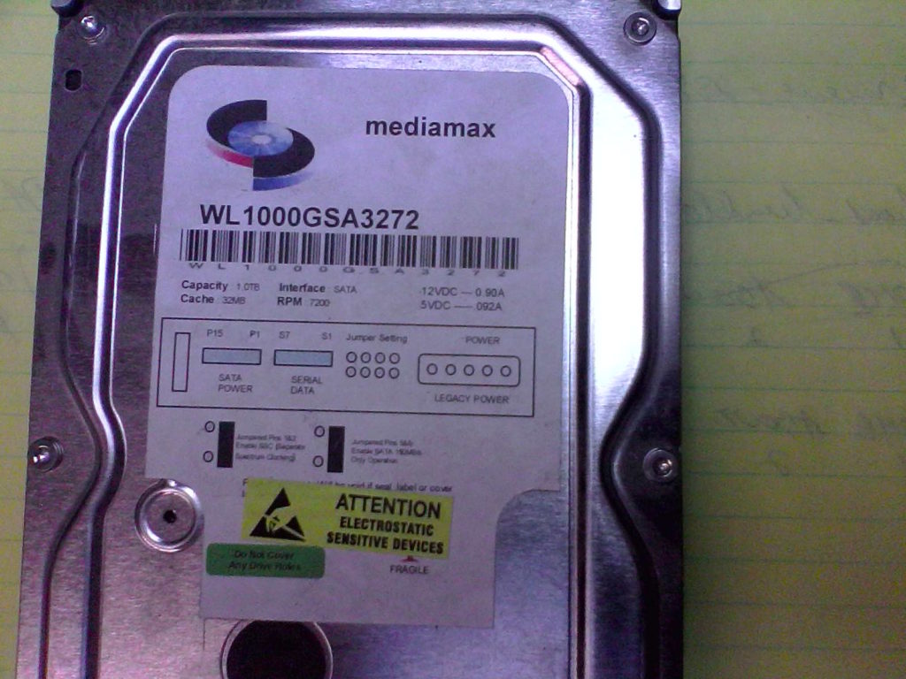 Bad 1TB drive image